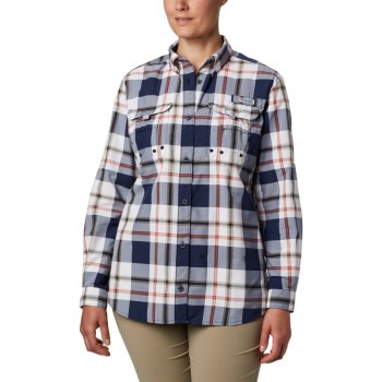 Columbia Overhemd Dames, PFG Super Bahama Long Sleeve Donkerblauw, 60MFIRTYZ